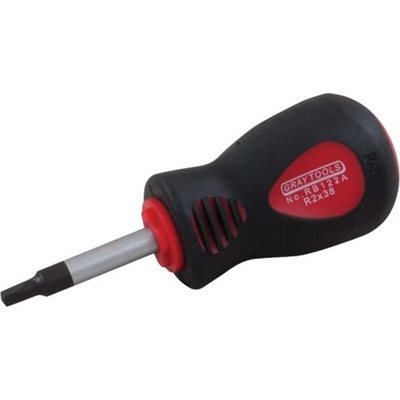 GRAY TOOLS RB121A - STUBBY NO. 1 SQUARE RECESS, COMFORT GRIP SCREWDRIVER, 1-1 / 2" BLADE LENGTH