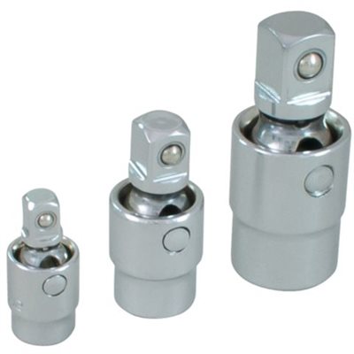 GRAY TOOLS SWJ3S - 3 PIECE CHROME SWIVEL UNIVERSAL JOINT SET, 1 / 4", 3 / 8" & 1 / 2"