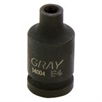 GRAY TOOLS 14004 - PRISE 1 / 4 PO DOUILLES TORX® FEMELLES POUR CLÉ À CHOCS - E4"