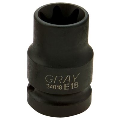 GRAY TOOLS 34018 - 1 / 2" DRIVE E18 FEMALE TORX SOCKET