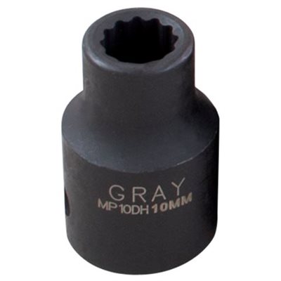 GRAY TOOLS MP14DH - 14MM X 1 / 2" DRIVE, 12 POINT STANDARD LENGTH, IMPACT SOCKET