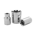 GRAY TOOLS TS16 - 1 / 2" X 3 / 8" DRIVE, 8 POINT STANDARD LENGTH, CHROME FINISH SOCKET