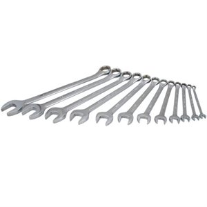 GRAY TOOLS TU12SH - ENSEMBLE DE 12 CLÉS MIXTES 6 PANS SAE CHROMÉES