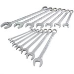 GRAY TOOLS TU14S - 14 PIECE 12 POINT SAE, MIRROR CHROME, COMBINATION WRENCH SET, 3 / 8" - 1-1 / 4"