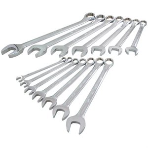 GRAY TOOLS TU14S - ENSEMBLE DE 14 CLÉS 12 PANS SAE FINI CHROMÉ MIROIR