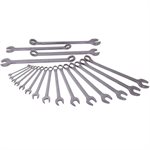 GRAY TOOLS TU19 - 19 PIECE 12 POINT SAE, MIRROR CHROME & SATIN COMBINATION WRENCH SET, 3 / 8" - 1-5 / 8"