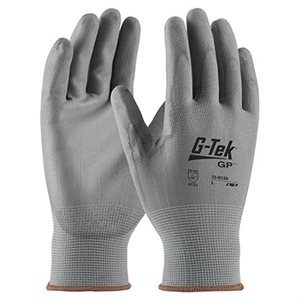 PIP G-TEK® GP33G125 – GANTS POLYVALENTS EN TRICOT DE NYLON SANS COUTURE ENDUITS DE POLYURÉTHANE AVEC FINI LISSE SUR LA PAUME ET LES DOIGTS, GRIS, X-LARGE