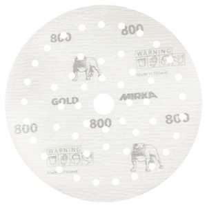 MIRKA 23-6MFF-1000 – GOLD FILM MULTIFIT 50 HOLE GRIP DISCS, 6", GRIT 1000, QTY. 50