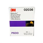 3M 7000118157 – 3M™ Wetordry™ Abrasive Sheet, 213Q, 02036, P600, 9 in x 11 in (22.86 cm x 27.94)