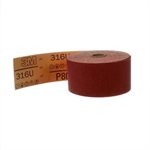 3M 7000119931 – ROULEAU DE FEUILLES ABRASIVES ROUGE DOTÉE DU SYSTÈME DE FIXATION STIKIT(MC), 316U, 01688, GRAIN P80, POIDS D, 6,9 CM X 22,86 M (2 3 / 4 PO X 25 V)