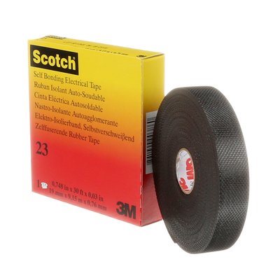 3M 7000007286 – RUBAN D’ÉPISSAGE EN CAOUTCHOUC SCOTCH®, 23, NOIR, AVEC BANDE PROTECTRICE, 19,1 MM X 9,1 M (3 / 4 PO X 30 PI)