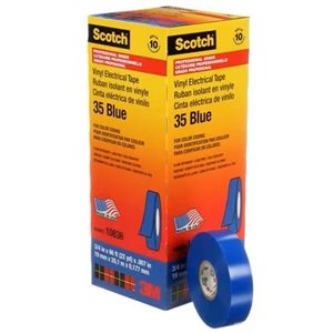 3M 7000006095 – SCOTCH® VINYL COLOUR CODING ELECTRICAL TAPE, 35, BLUE, 7 MIL (0.18 MM), 3 / 4 IN X 66 FT (19.1 MM X 20.1 M)