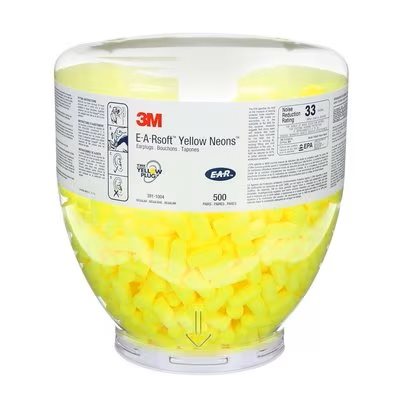 3M 7000002305 – RECHARGE DE BOUCHONS D’OREILLES YELLOW NEONS E-A-RSOFT POUR DISTRIBUTEUR ONE TOUCH, 391-1004, CLASSE AL DE LA CSA, SANS CORDON, 500 PAIRE / CARTON