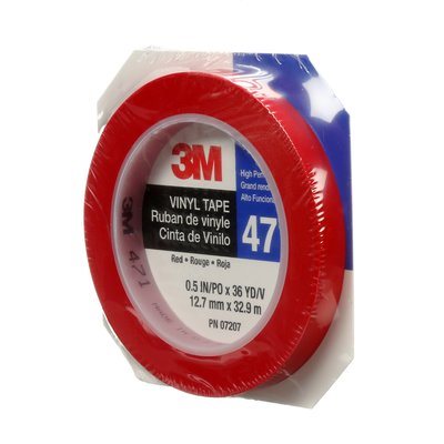 3M 7100044933 – RUBAN EN VINYLE 3M(MC), 471, ROUGE, 1,3 CM X 32,9 M X 0,1 MM (0,5 PO X 36,0 V X 5,2 MIL)