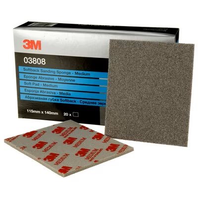 3M 7000043357 – SOFTBACK SANDING SPONGE, 03808, MEDIUM, 4 1 / 2 IN X 5 1 / 2 IN (11.43 CM X 13.97 CM)