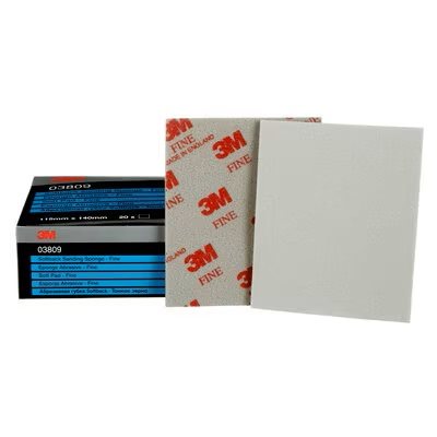 3M 7000043358 – SOFTBACK SANDING SPONGE, 03809, FINE-320 / 400, 4 1 / 2 IN X 5 1 / 2 IN (11.43 CM X 13.97 CM)