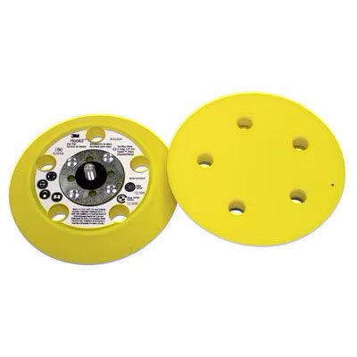 3M 7100032506 – TAMPON POUR DISQUES HOOKIT(MC), 82659, ANTIPOUSSIÈRE, JAUNE, 127 X 19,05 MM (5 X 3 / 4 PO), 5 TROUS