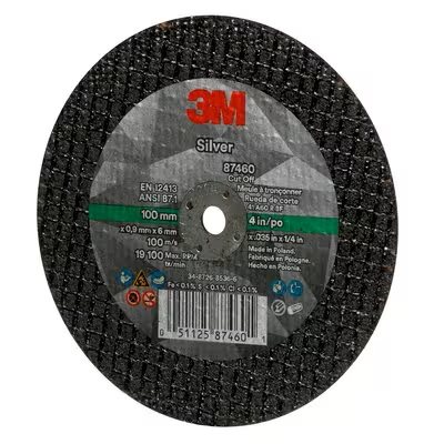 3M 7100139212 – MEULE À TRONÇONNER ARGENT, 87460, T1, NOIRE, 101,6 X 1,02 X 6,35 MM (4 X 0,04 X 1 / 4-28 PO)