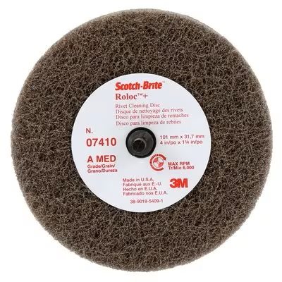 3M 7000120778 – DISQUE DE NETTOYAGE POUR RIVETS SCOTCH-BRITE(MC), MOYEN, 10,16 X 3,18 CM (4 X 1 1 / 4 PO)