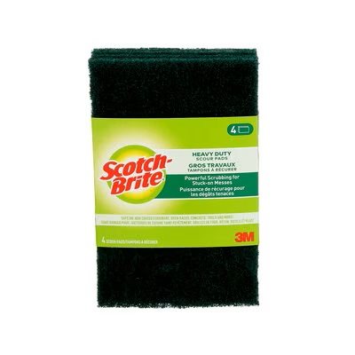 3M 7000136859 – TAMPON À RÉCURER POUR GROS TRAVAUX SCOTCH-BRITE®, 4 / PAQUET