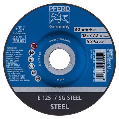 PFERD 61028 – MEULE À TRONÇONNER 5" X 1 / 4 GRINDING WHEEL, 7 / 8" A.H. SG STEEL - TYPE 27