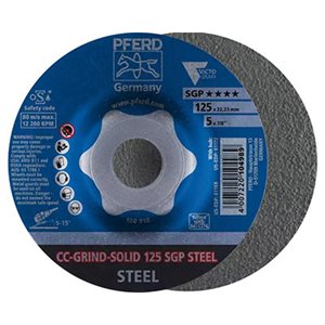 PFERD 61168 – 5" CC-GRIND®-SOLID GRINDING DISC - 7 / 8" A.H. SGP STEEL VICTOGRAIN®