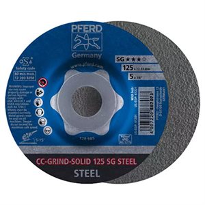 PFERD 61201 – DISQUE DE MEULAGE 5" CC-GRIND®-SOLID 7 / 8" A.H. - SG STEEL