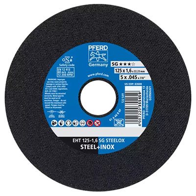 PFERD 63608 – MEULE À TRONÇONNER 5" X .045", 7 / 8" A.H. SG STEELOX - TYPE 1