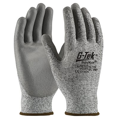 PIP G-TEK® POLYKOR® GP16150 – GANTS EN MÉLANGE DE TRICOT SANS COUTURE POLYKOR™ AVEC PRISE ENDUITE DE POLYURETHANE LISSE SUR LA PAUME ET LES DOIGTS, XXX-LARGE