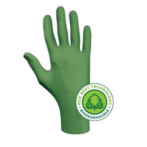 SHOWA 6110PFXL - POWDER FREE BIODEGRADABLE NITRILE DISPOSABLE GLOVE, 4 MIL, 9.5" (240 MM), BOX / 100, X-LARGE