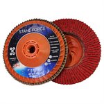 STAHL FORCE STAHL5C40 – 5" PREMIUM HIGH DENSITY CERAMIC GRAIN FLAP DISC, TRIMMABLE BACK, 5 / 8"- 11 BUILT-IN THREAD, GRIT 40, 10 / BOX