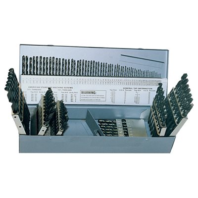 GREENFIELD C21127 - CLE-LINE 1899 115PCS SET-FRACT LTR WIRE JOBBER DRILL, BLACK OXIDE