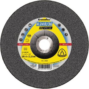 KLINGSPOR 2463 - KRONENFLEX® DEPRESSED CENTER GRINDING WHEELS 7 X 1 / 4 (6MM) X 7 / 8 A24R / 36