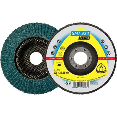 KLINGSPOR 321646 - FLAP DISCS 5 X 7 / 8 SMT 324 40 (FLAT)