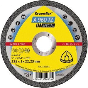 KLINGSPOR 322180 - KRONENFLEX® CUT-OFF WHEELS 4-1 / 2 X 3 / 64 X 7 / 8 A960TZ