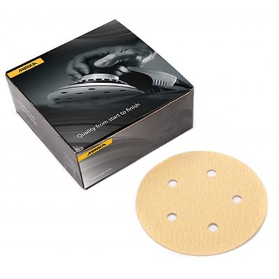 MIRKA 23-321-240 – DISQUES AUTOADHÉSIFS GOLD 5 TROUS D'ASPIRATION, 5", GRAIN 240, QTÉ. 100