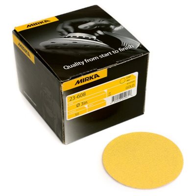 MIRKA 23-608-320 – DISQUES AUTOAGRIPPANTS GOLD, 3", GRAIN 320, QTÉ. 50