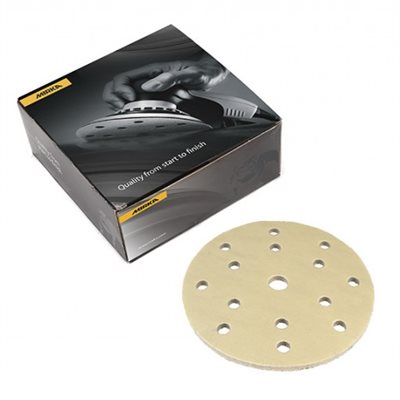 MIRKA 23-645-320 – DISQUES AUTOAGRIPPANTS À ENDOS MOUSSE GOLD SOFT 15 TROUS, 6", GRAIN 320, QTÉ. 20